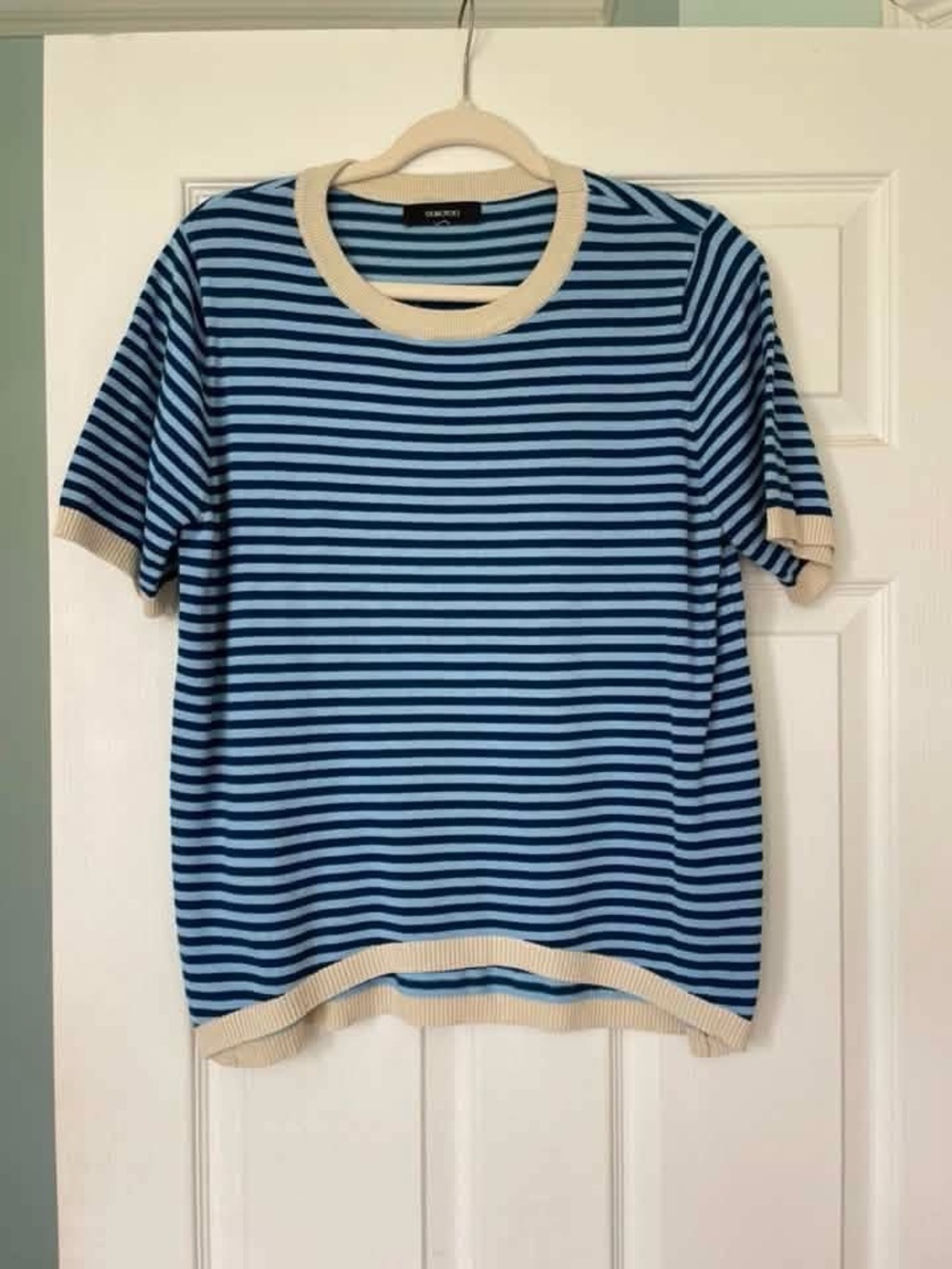 Women’s striped short-sleeve sweater L